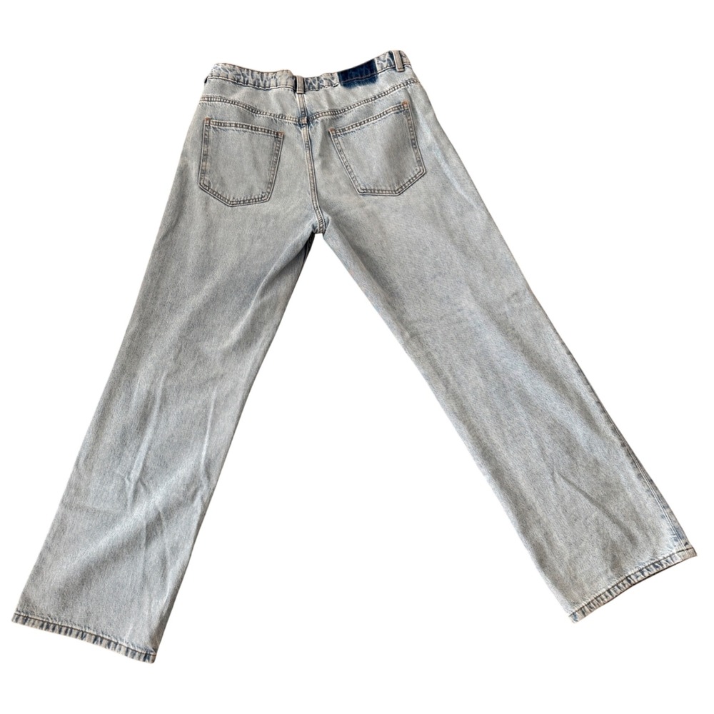 Zara Wide Leg Jeans Women's Light Wash High Rise Denim Casual Straight Leg - Picture 4 of 10